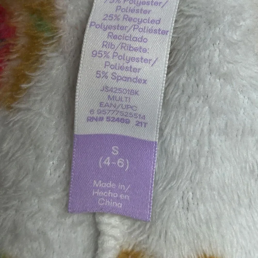Joyspun Pajama Pants Girls S 4-6 Gingerbread Fleece Holiday Sleepwear White